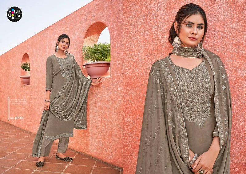 Four Dots Latika Natural Crepe Fancy Festive Wear Salwar Kameez