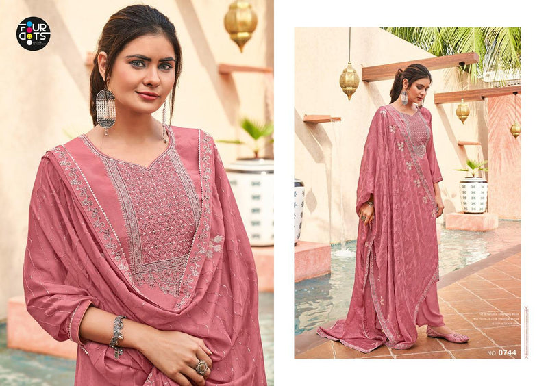 Four Dots Latika Natural Crepe Fancy Festive Wear Salwar Kameez