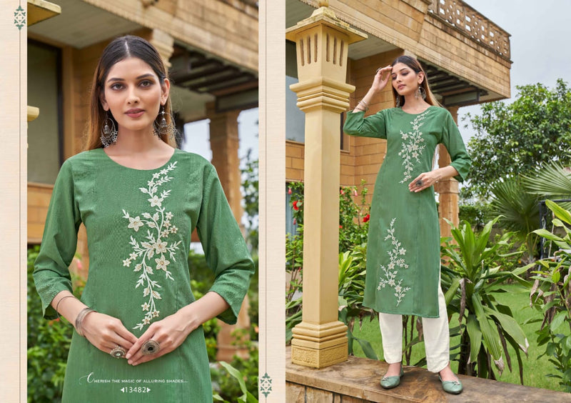 Kalaroop Lava Rayon With Heavy Embroidery Work Stylish Designer Fancy Festive Wear Kurti