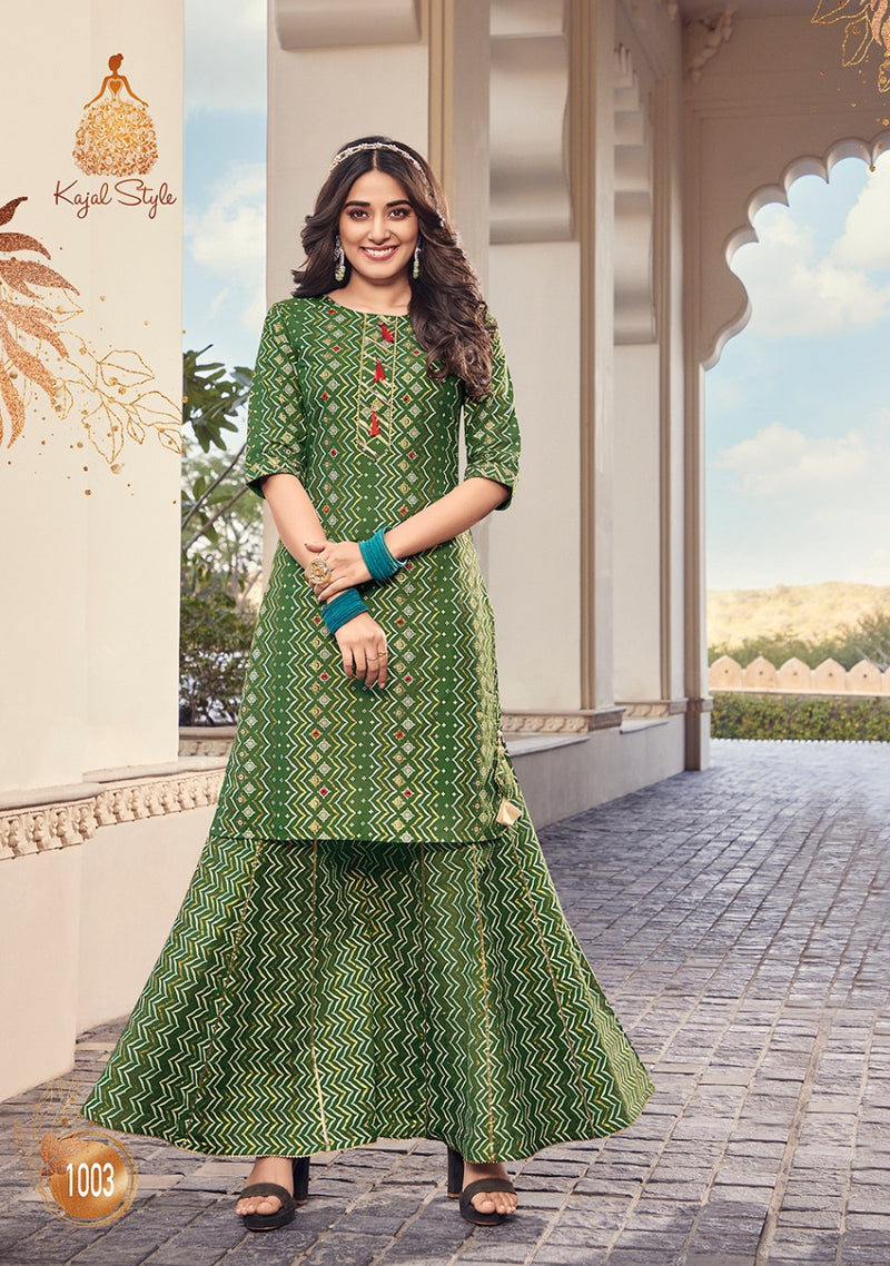 Kajal Style Lavish Vol 1 Dno 1003 Cotton Stylish Designer Casual Wear Kurti