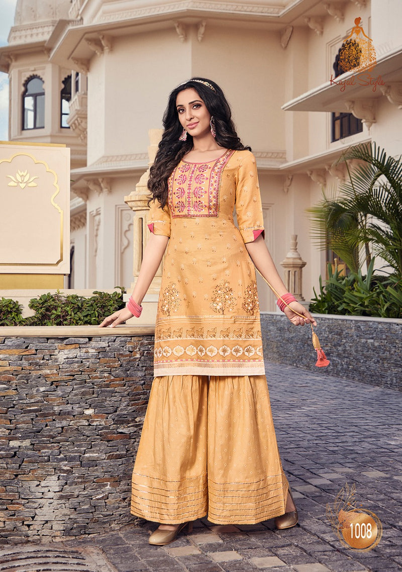 Kajal Style Lavish Vol 1 Dno 1005 Cotton Stylish Designer Casual Wear Kurti
