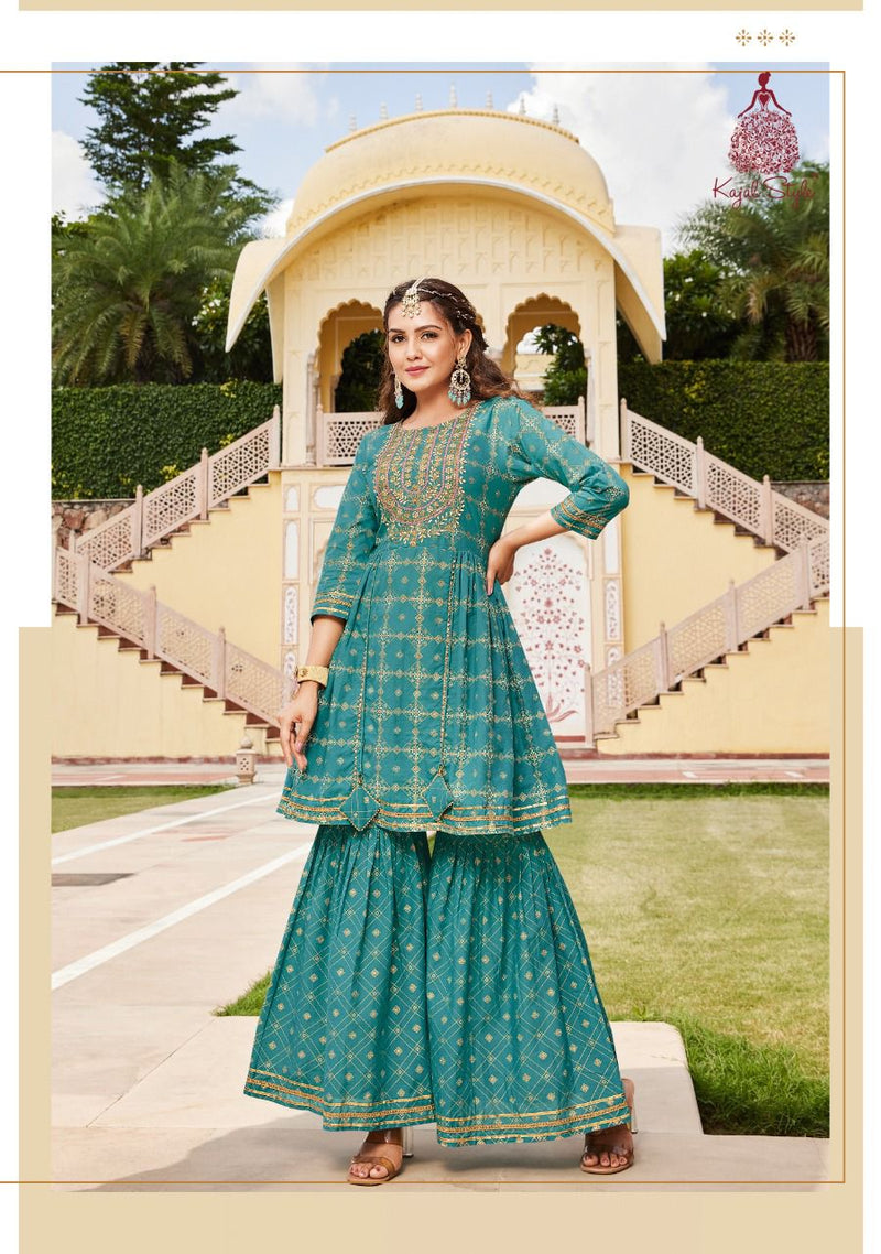 Kajal Style Lavish Vol 2 Pure Cotton With Heavy Embroidery Work Stylish Designer Flair Sharara