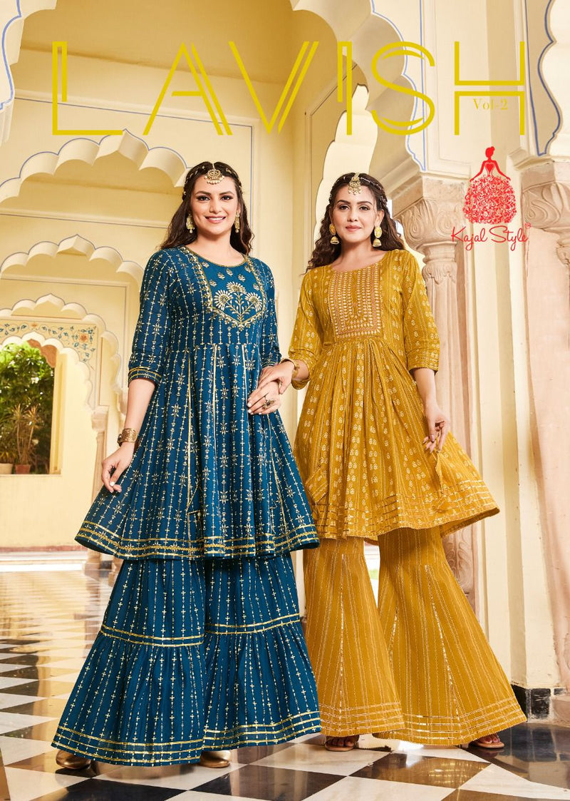 Kajal Style Lavish Vol 2 Pure Cotton With Heavy Embroidery Work Stylish Designer Flair Sharara