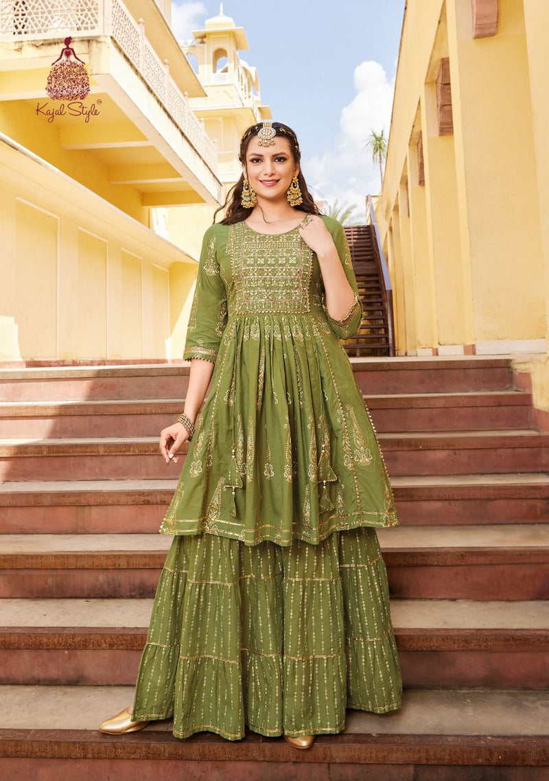 Kajal Style Lavish Vol 2 Pure Cotton With Heavy Embroidery Work Stylish Designer Flair Sharara