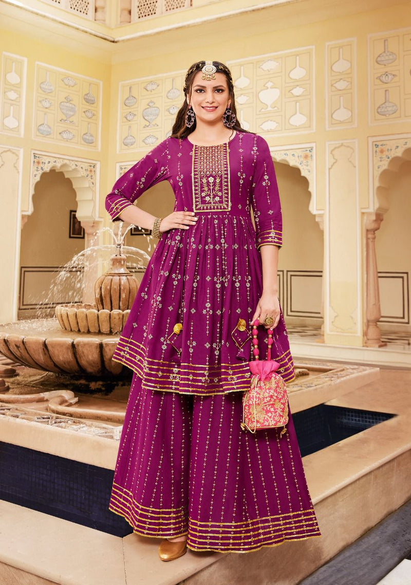 Kajal Style Lavish Vol 2 Pure Cotton With Heavy Embroidery Work Stylish Designer Flair Sharara