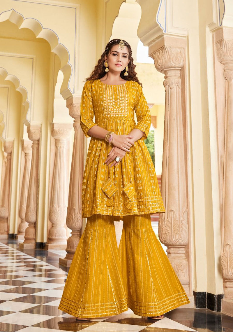 Kajal Style Lavish Vol 2 Pure Cotton With Heavy Embroidery Work Stylish Designer Flair Sharara