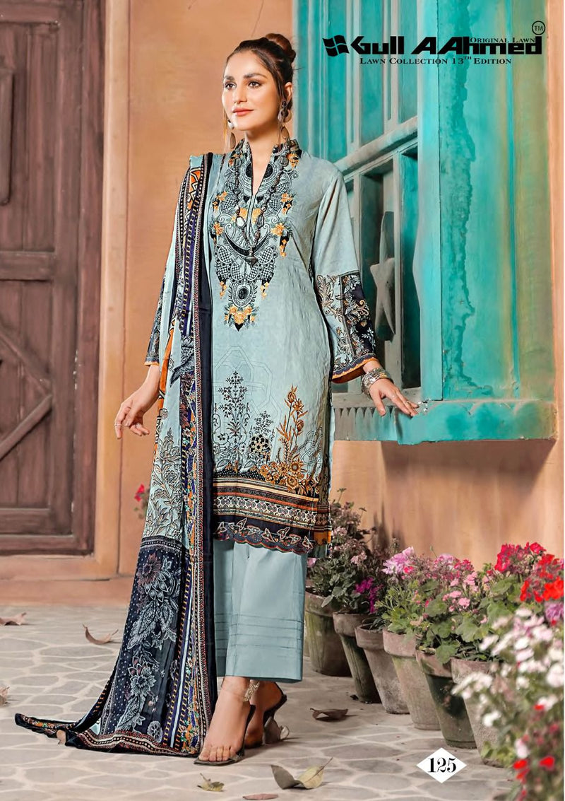 Gull Ahmed Lawn Collection Vol 13 Lawn Cotton With Fancy Work Stylish Designer Pakistani Salwar Kameez