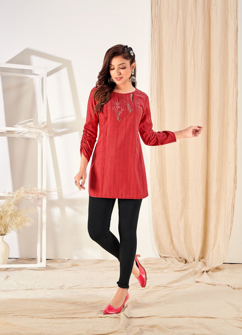 Ladyview Leelee Rayon Fancy Stylish Short Wester Wear Kurtis
