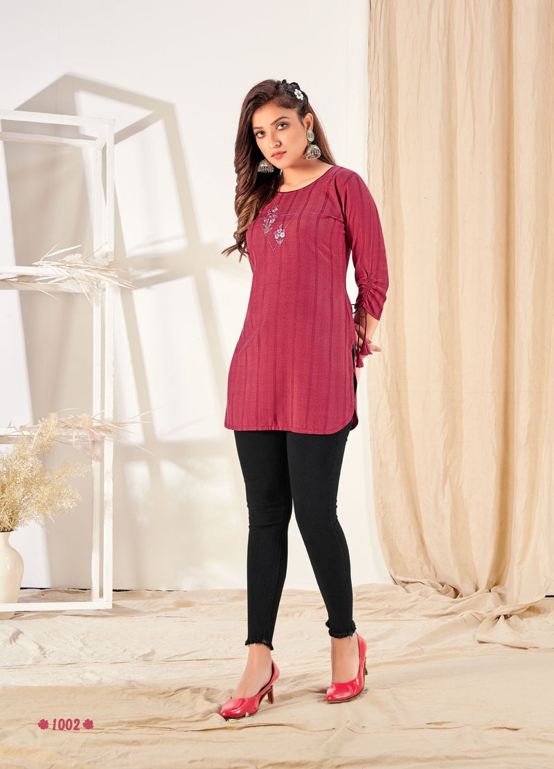 Ladyview Leelee Rayon Fancy Stylish Short Wester Wear Kurtis