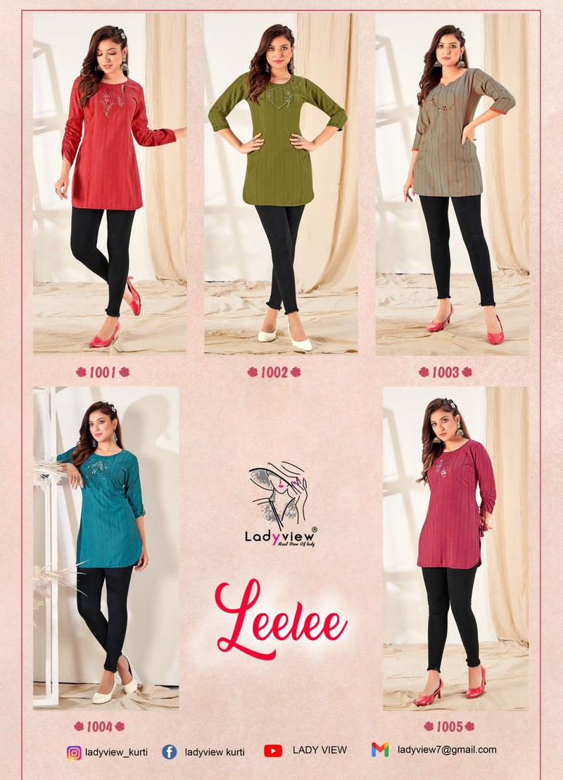 Ladyview Leelee Rayon Fancy Stylish Short Wester Wear Kurtis