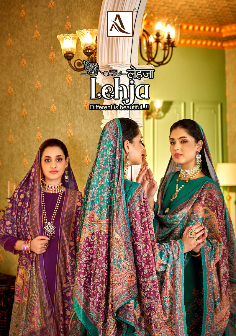 Alok Suit Lehja Pashmina With Beautiful Embroidery Work Stylish Designer Salwar Kameez