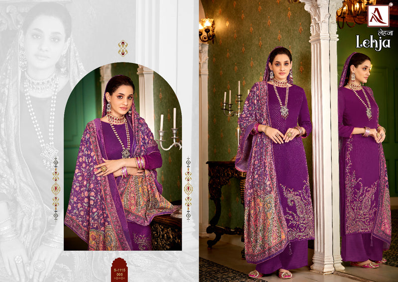 Alok Suit Lehja Pashmina With Beautiful Embroidery Work Stylish Designer Salwar Kameez