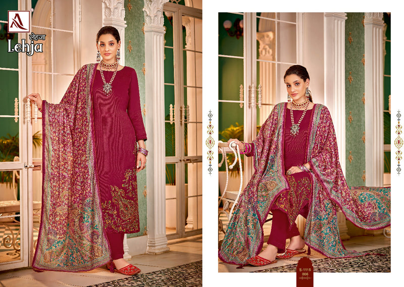 Alok Suit Lehja Pashmina With Beautiful Embroidery Work Stylish Designer Salwar Kameez
