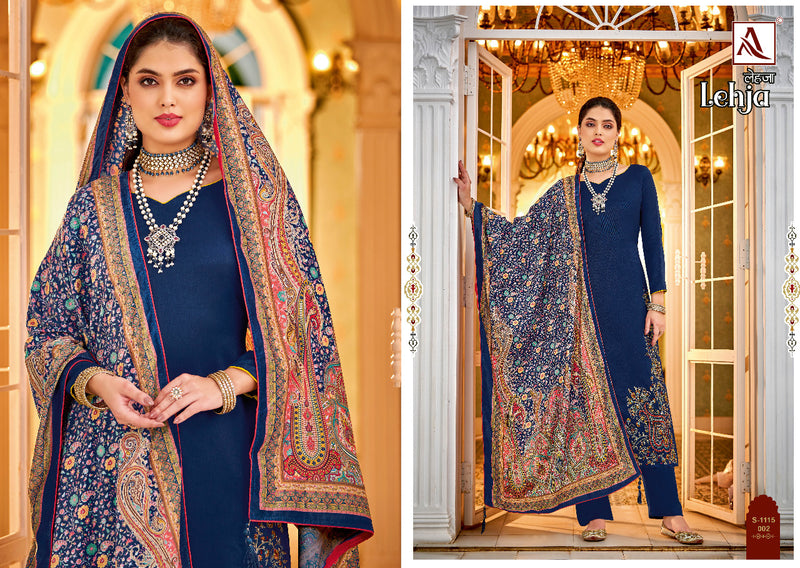 Alok Suit Lehja Pashmina With Beautiful Embroidery Work Stylish Designer Salwar Kameez