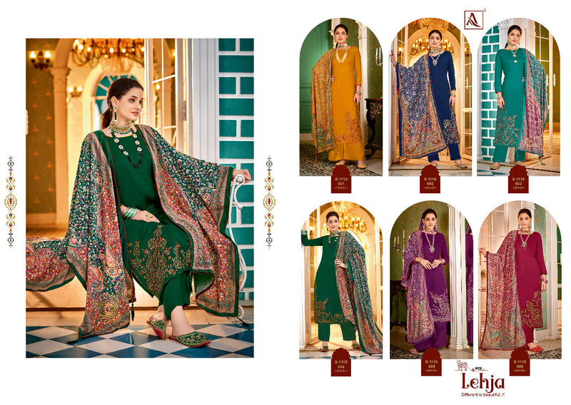 Alok Suit Lehja Pashmina With Beautiful Embroidery Work Stylish Designer Salwar Kameez