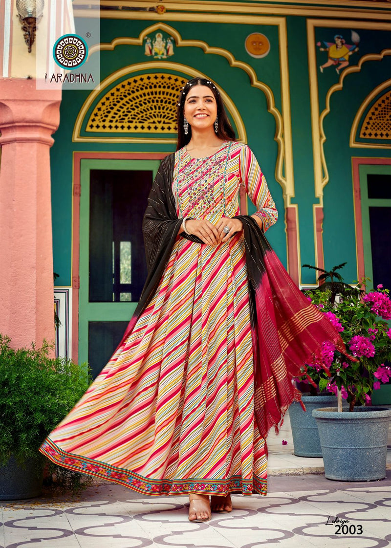 Aradhna Fashion Lehriya Vol 2 Rayon With Fancy Work Stylish Designer Festive Wear Long Kurti