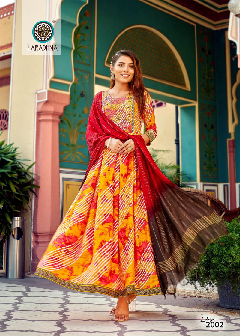 Aradhna Fashion Lehriya Vol 2 Rayon With Fancy Work Stylish Designer Festive Wear Long Kurti