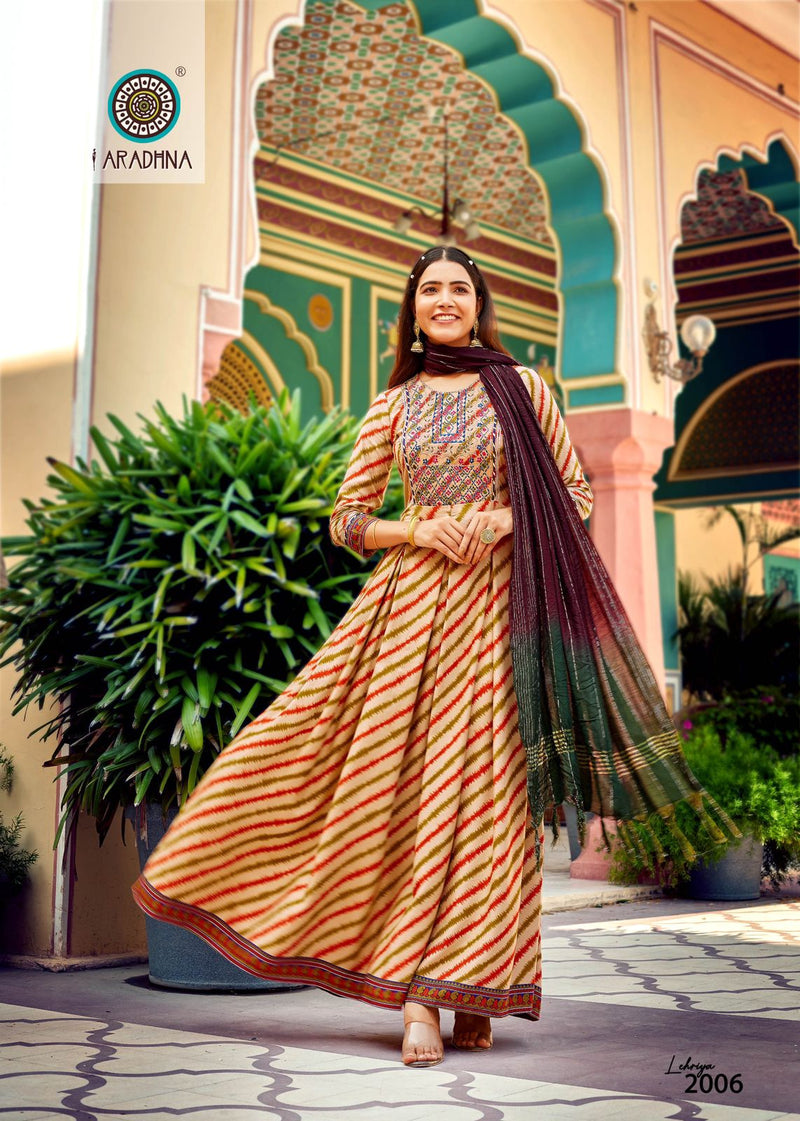 Aradhna Fashion Lehriya Vol 2 Rayon With Fancy Work Stylish Designer Festive Wear Long Kurti