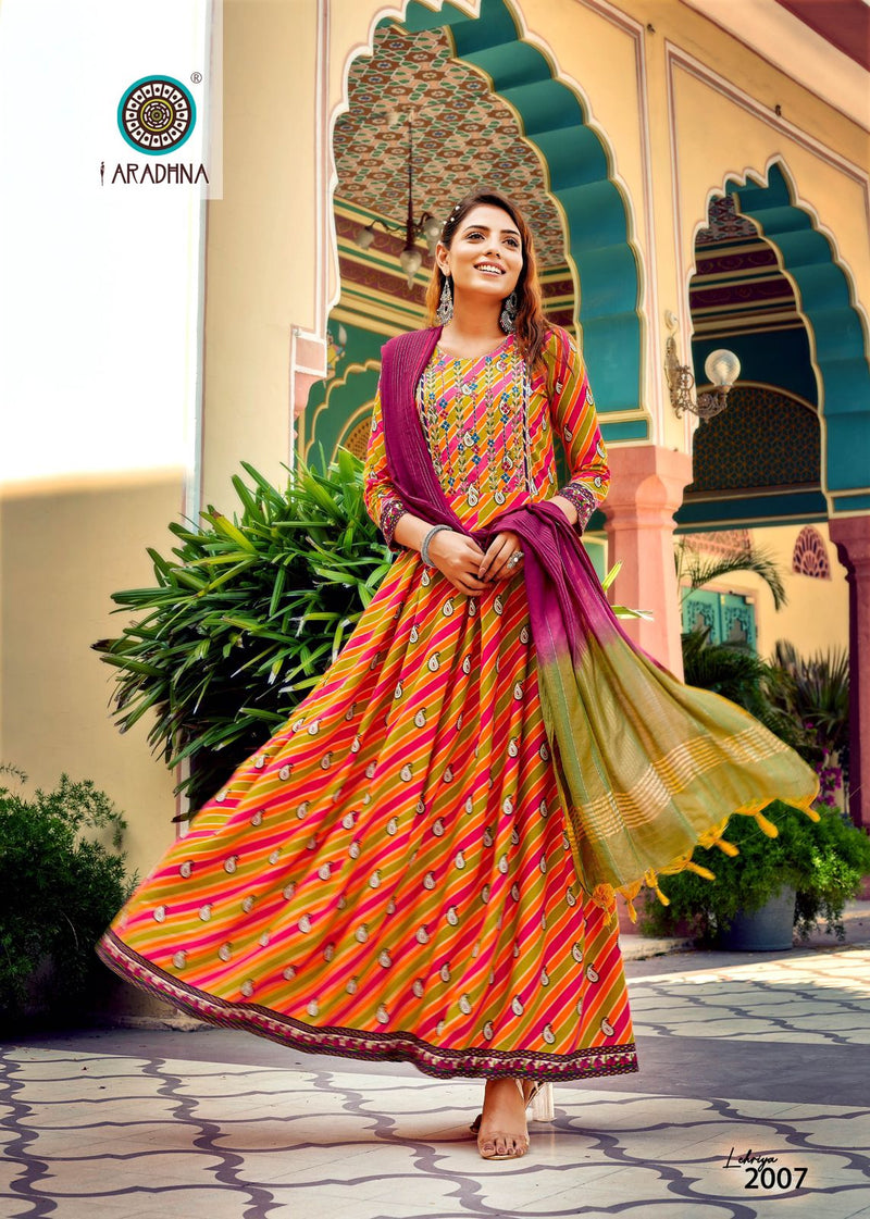 Aradhna Fashion Lehriya Vol 2 Rayon With Fancy Work Stylish Designer Festive Wear Long Kurti