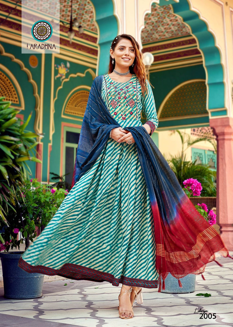 Aradhna Fashion Lehriya Vol 2 Rayon With Fancy Work Stylish Designer Festive Wear Long Kurti