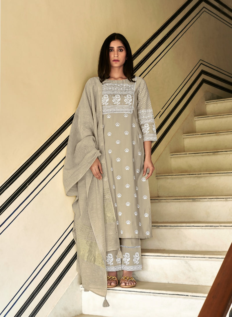 Four Buttons Lemon Vol 5 Modal Chanderi Silk Fancy Party Wear Kurtis With Bottom & Dupatta