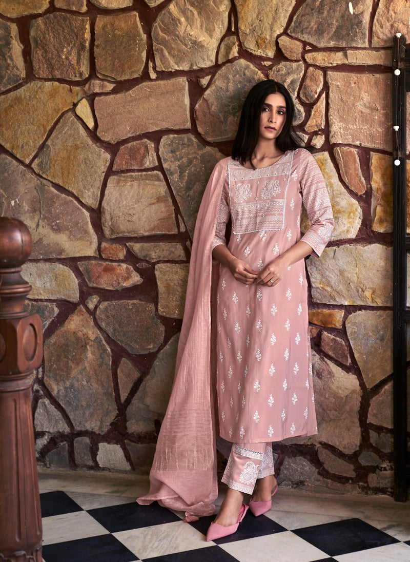 Four Buttons Lemon Vol 5 Modal Chanderi Silk Fancy Party Wear Kurtis With Bottom & Dupatta
