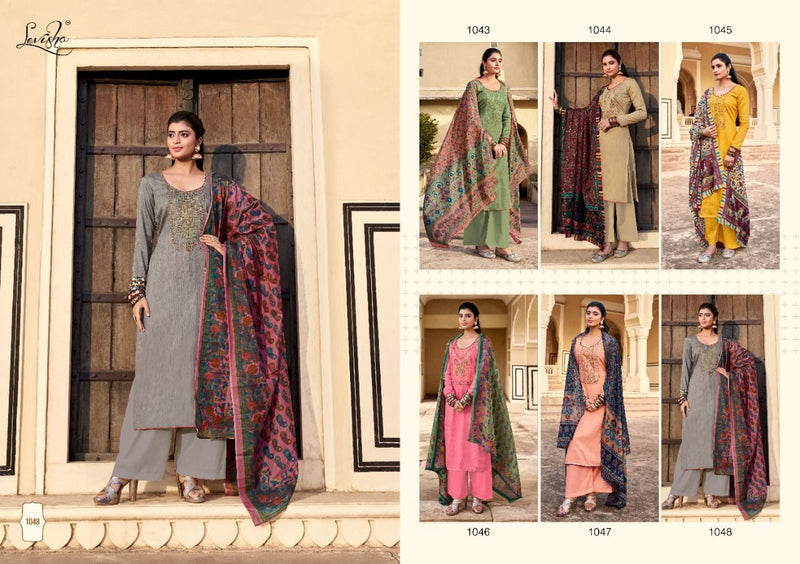Levisha Lenet Jam Cotton Embroidered Party Wear Salwar Suits With Digital Prints