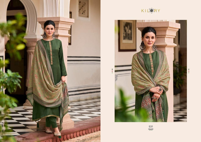 Kilory Trends Lihaaz Pashmina With Fancy Printed Work Stylish Designer Casual Look Salwar Kameez