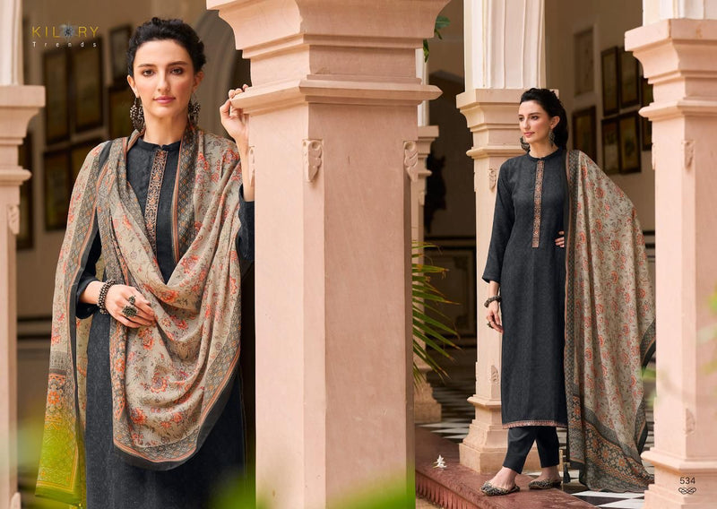 Kilory Trends Lihaaz Pashmina With Fancy Printed Work Stylish Designer Casual Look Salwar Kameez