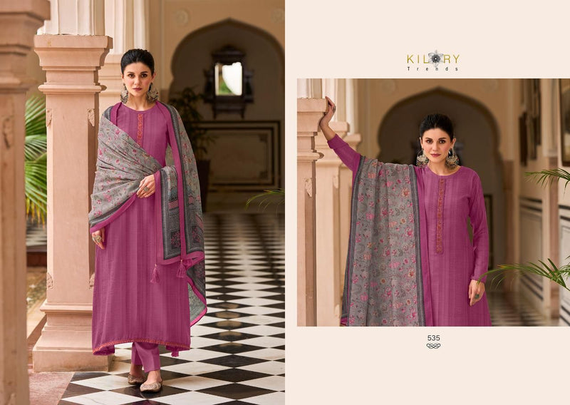 Kilory Trends Lihaaz Pashmina With Fancy Printed Work Stylish Designer Casual Look Salwar Kameez