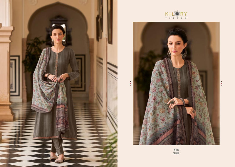 Kilory Trends Lihaaz Pashmina With Fancy Printed Work Stylish Designer Casual Look Salwar Kameez