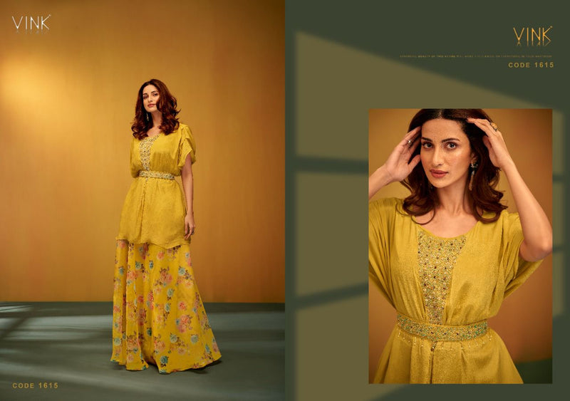 Vink Lilac Viscose With Fancy Work Stylish Designer Festive Wear Casual Look Long Kurti