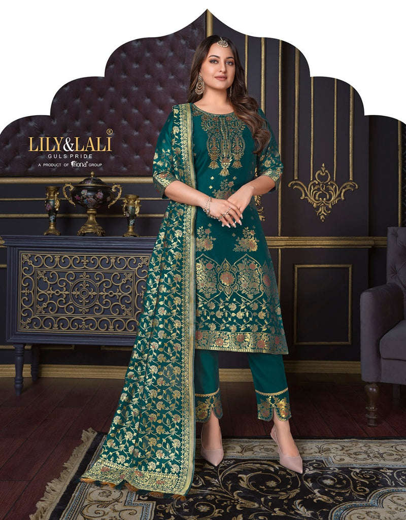 Lily & Lali Silk Kari Vol 2 Jacquard With Embroidery Work Stylish Designer Festive Wear Kurti