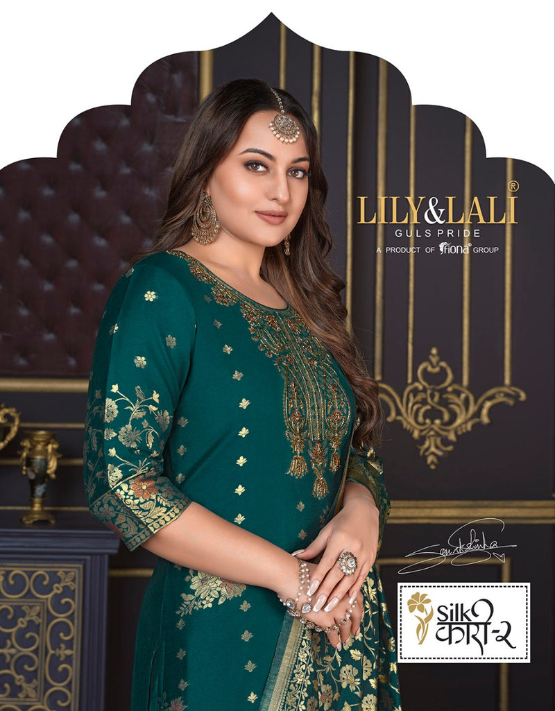 Lily & Lali Silk Kari Vol 2 Jacquard With Embroidery Work Stylish Designer Festive Wear Kurti