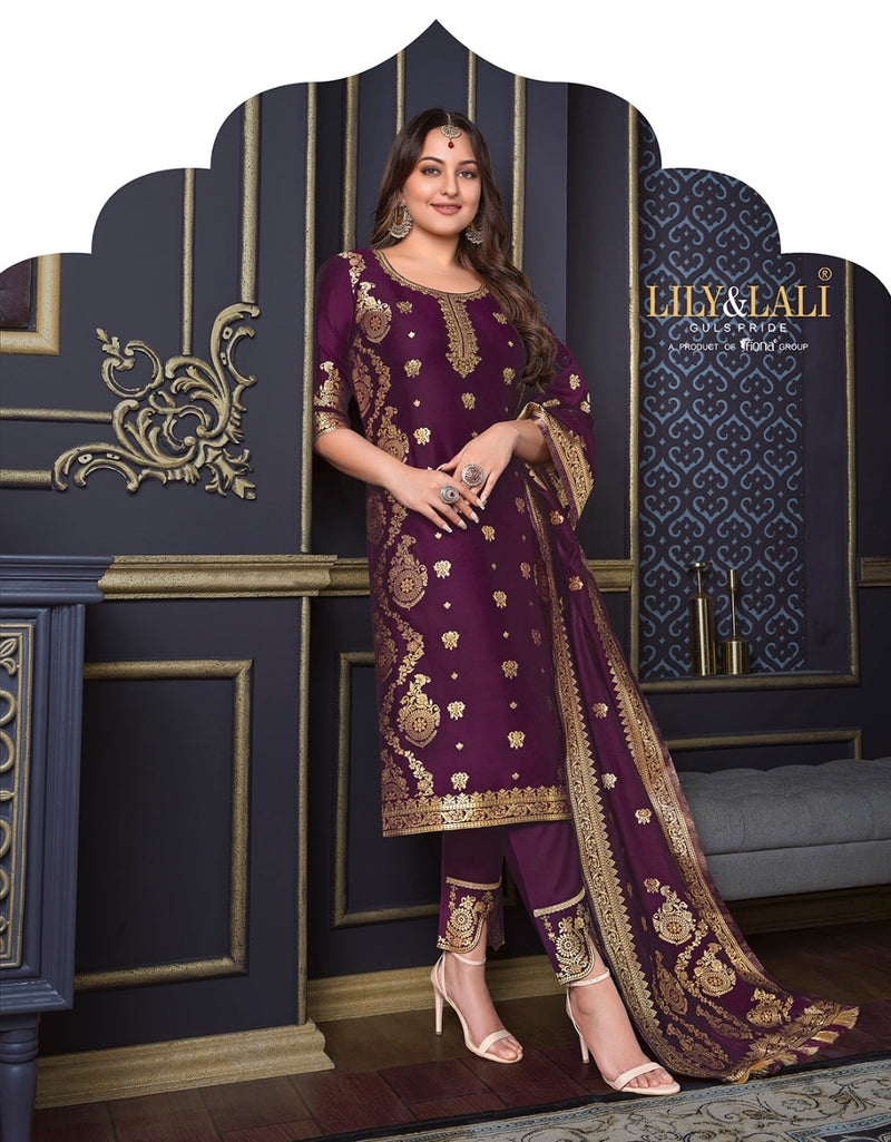 Lily & Lali Silk Kari Vol 2 Jacquard With Embroidery Work Stylish Designer Festive Wear Kurti