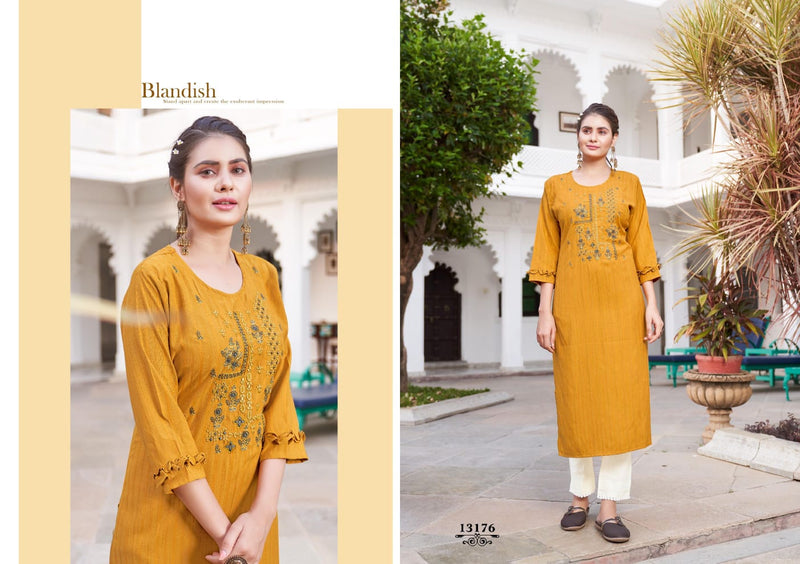 Kalaroop Kajree Fashion Liptop Rayon Festive Wear Kurtis With Fancy Embroidery