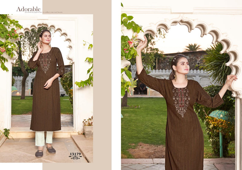 Kalaroop Kajree Fashion Liptop Rayon Festive Wear Kurtis With Fancy Embroidery