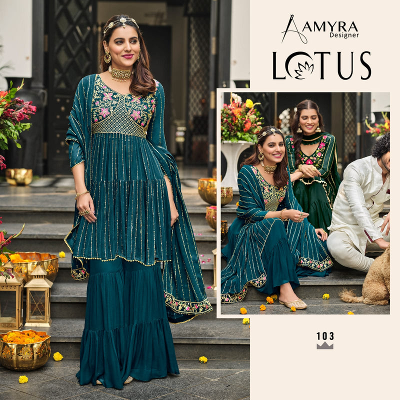 Amyra Lotus Georgette With Heavy Embroidery Work Stylish Designer Festive Wear Salwar Kameez
