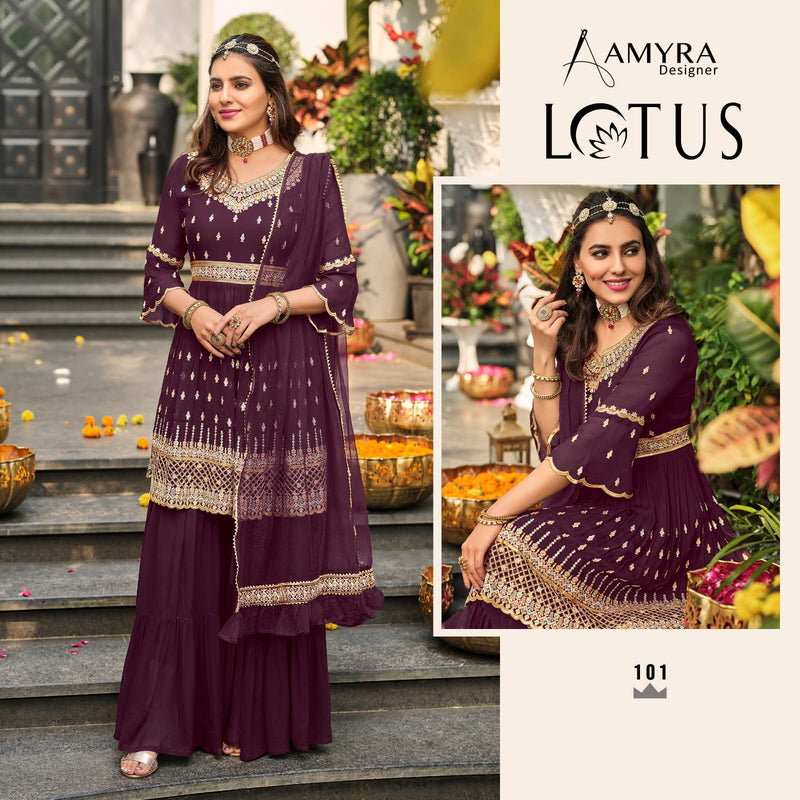 Amyra Lotus Georgette With Heavy Embroidery Work Stylish Designer Festive Wear Salwar Kameez