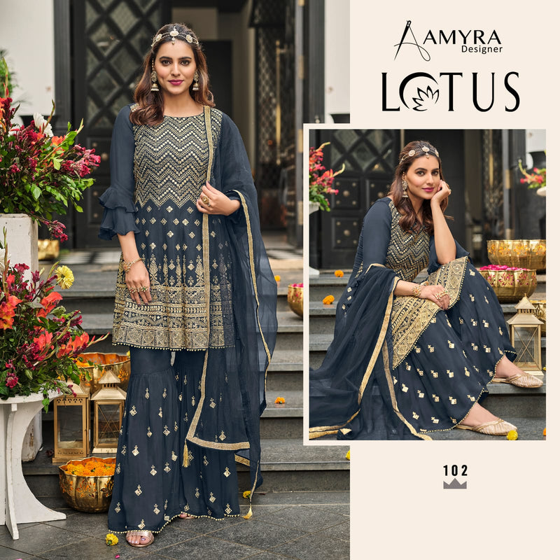 Amyra Lotus Georgette With Heavy Embroidery Work Stylish Designer Festive Wear Salwar Kameez