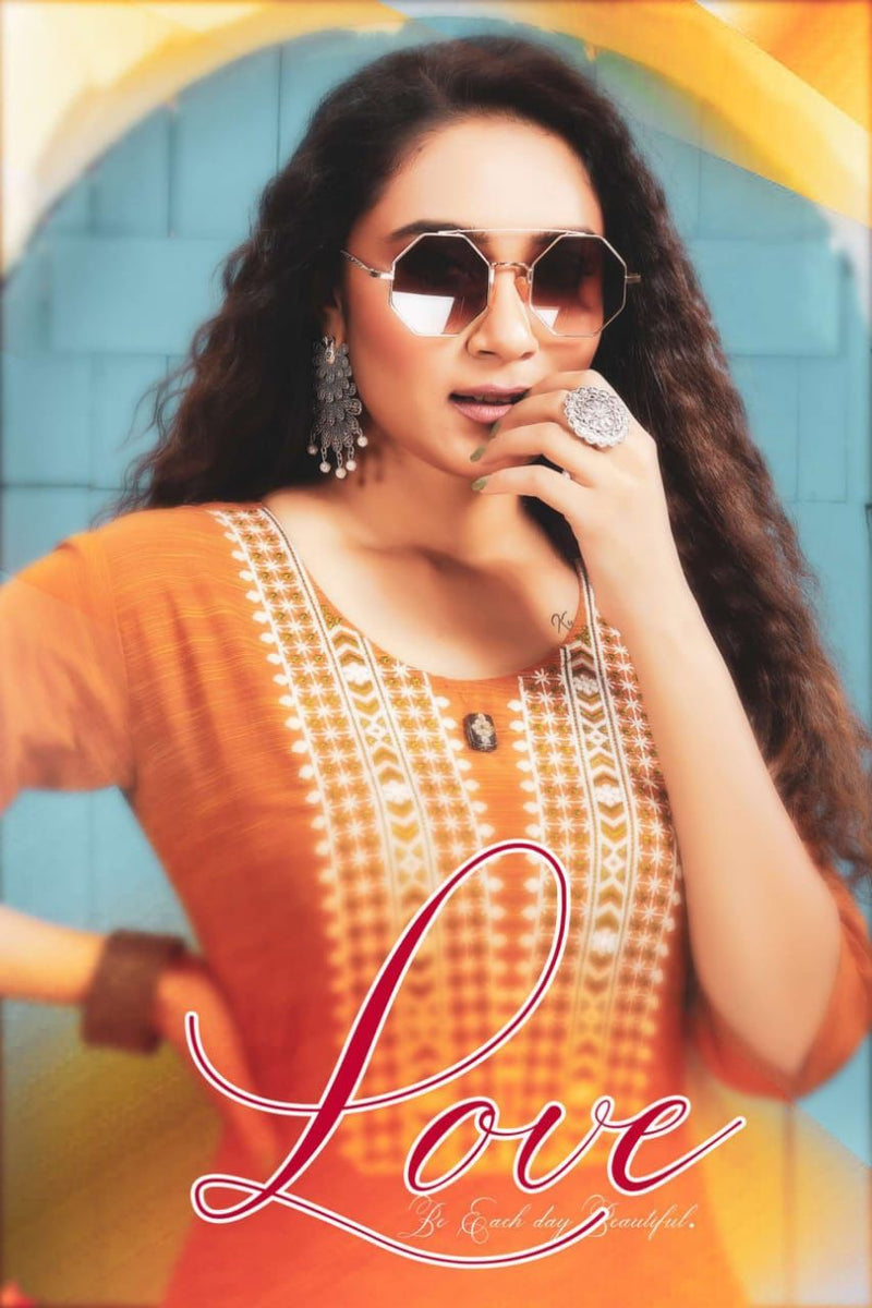 MF Love Cotton Fancy Designer Daily Wear Kurtis