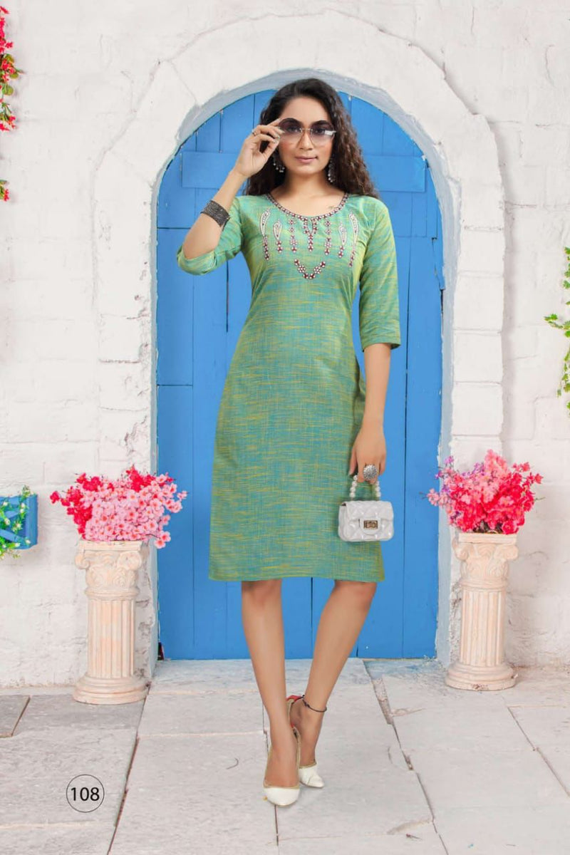MF Love Cotton Fancy Designer Daily Wear Kurtis