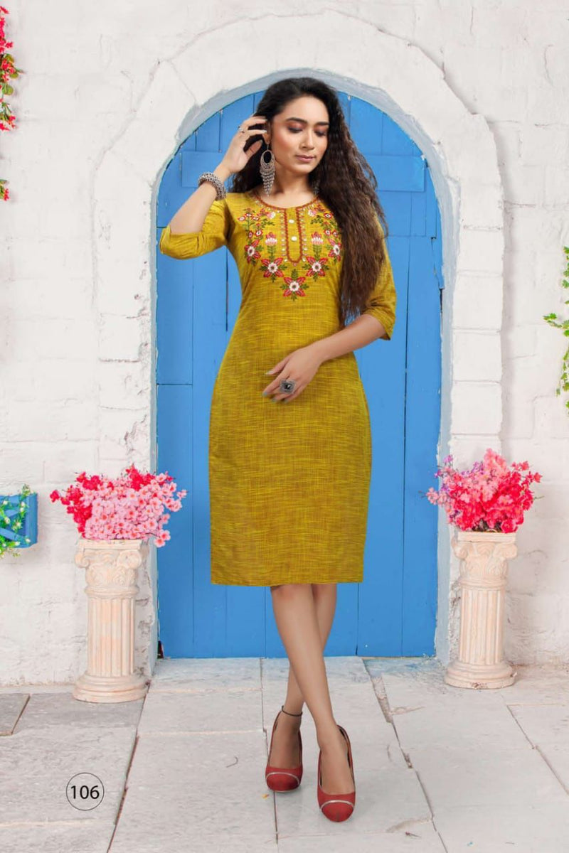 MF Love Cotton Fancy Designer Daily Wear Kurtis