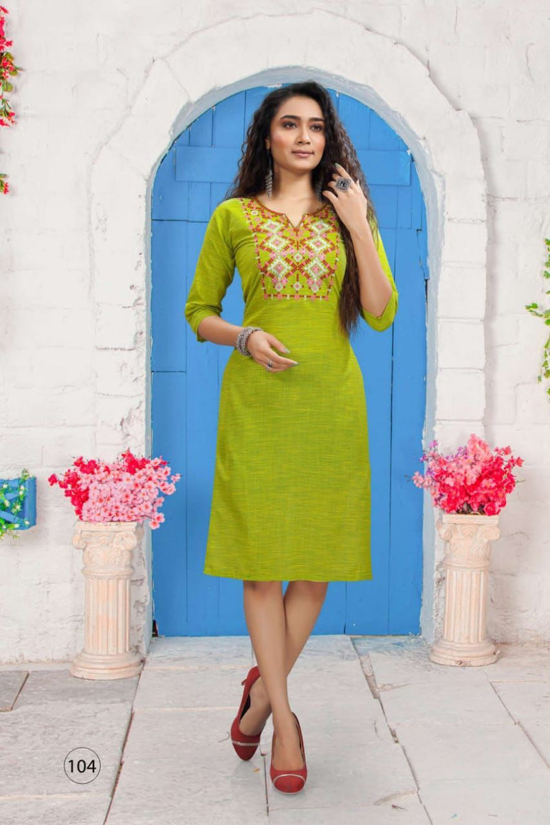 MF Love Cotton Fancy Designer Daily Wear Kurtis