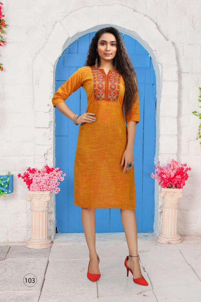 MF Love Cotton Fancy Designer Daily Wear Kurtis