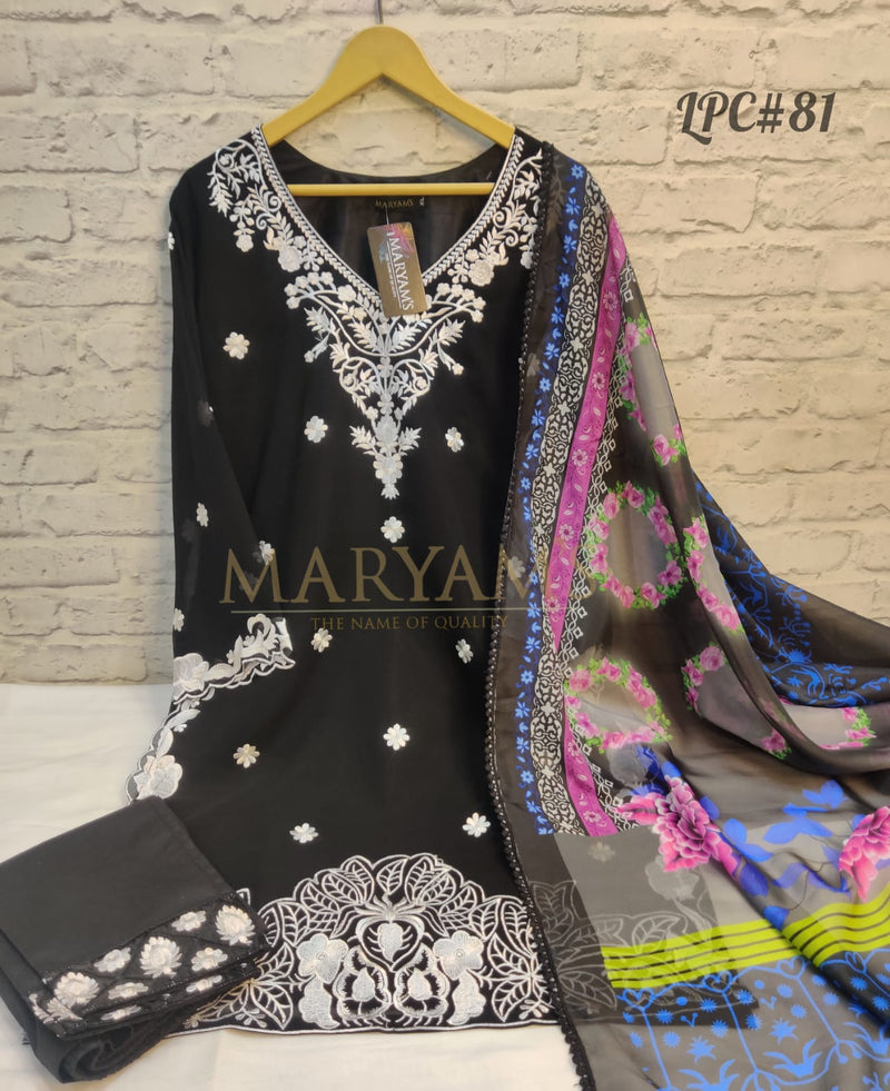 Maryams Lpc 81 Georgette With Fancy Embroidery Work Stylish Designer Party Wear Pret Kurti