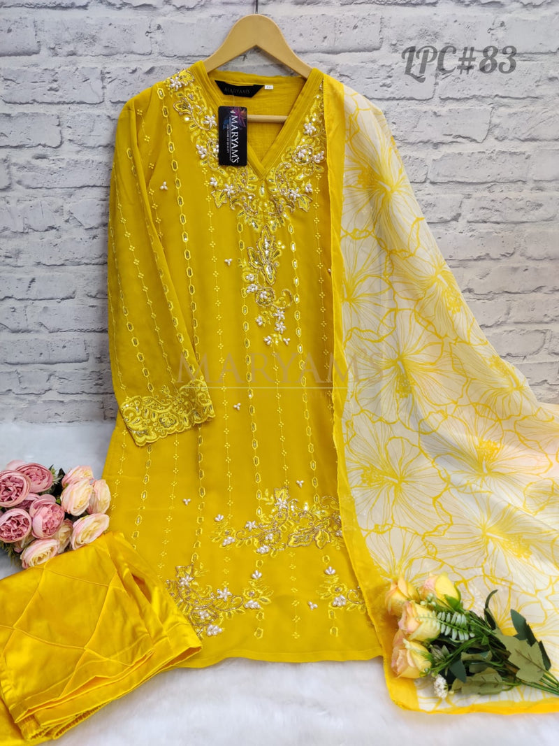 Maryams Lpc 83 Georgette With Fancy Embroidery Work Stylish Designer Party Wear Pret Kurti
