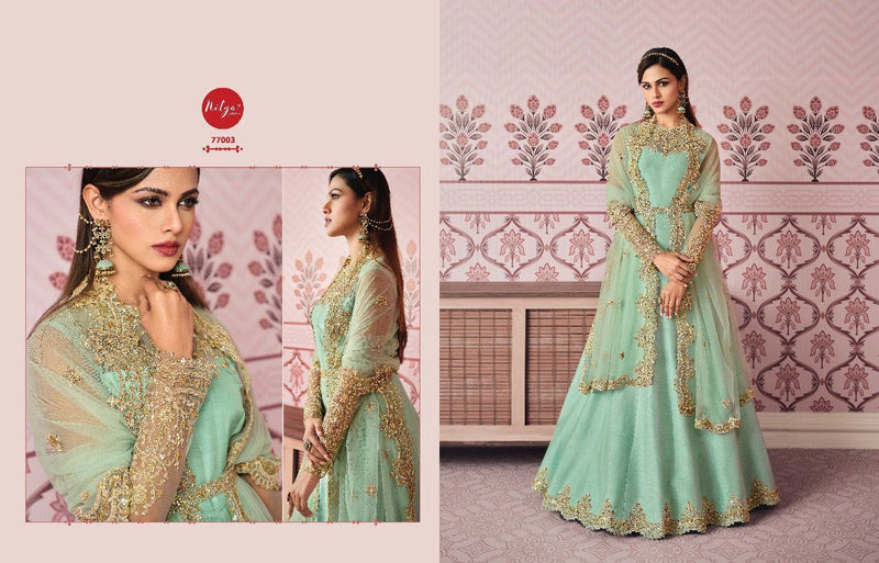Lt Nitya Vol 177 Russian Silk Designer Party Wear Salwar Suits With Heavy Embroidery