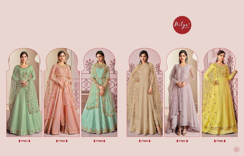Lt Nitya Vol 177 Russian Silk Designer Party Wear Salwar Suits With Heavy Embroidery