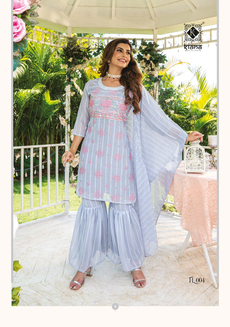 Kiana Dno 01 To 06 Georgette With Heavy Embroidery Work Stylish Designer Party Wear Kurti